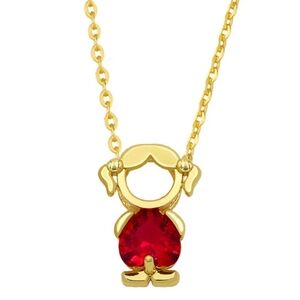 Gold and Red Gold Plated Kids Pendant Necklace